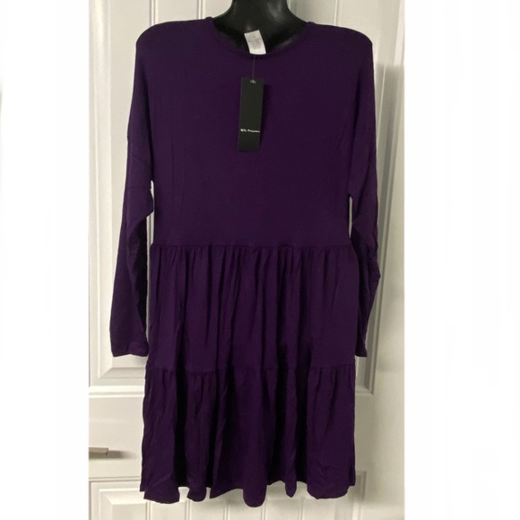 ✨Host Pick✨Plum Tiered V-Neck Shift Dress, M - Picture 7 of 11